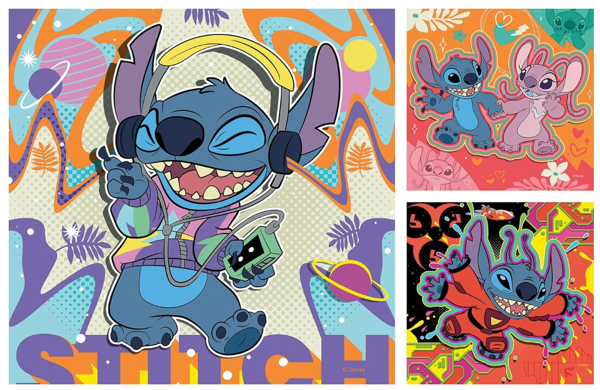 Ravensburger 3x 49 Piece Disney Stitch Themed Puzzles Game