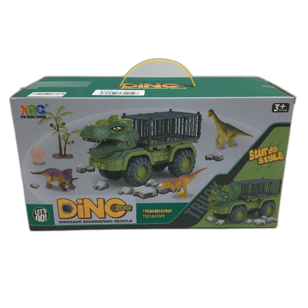 Funsure Dinosaur Triceratops Truck Toy Big Dino Transport Cage With Play Mat