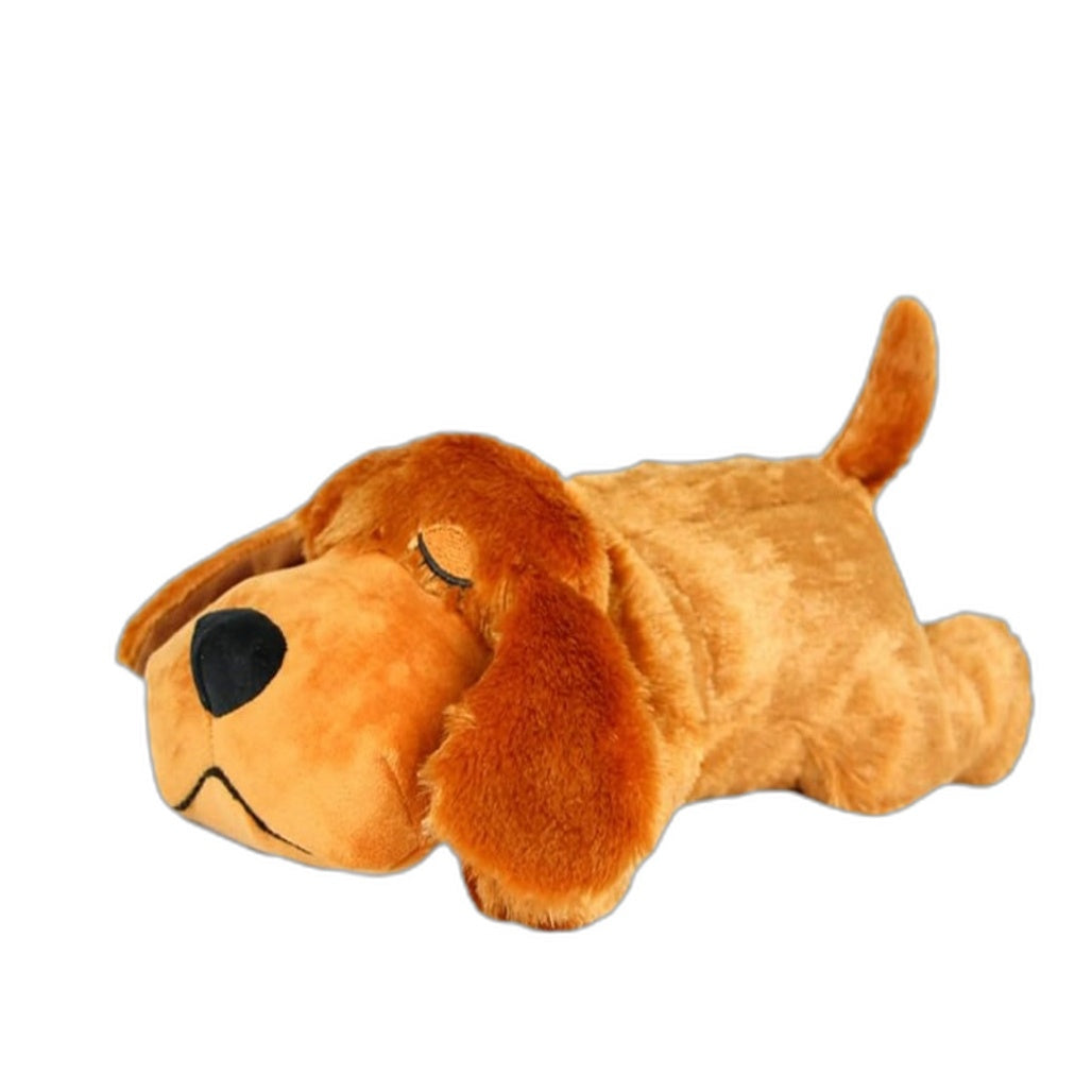 Vocheer Puppy Heartbeat Plush Toy Dog Anxiety Relief Brown Teddy Heat Pack