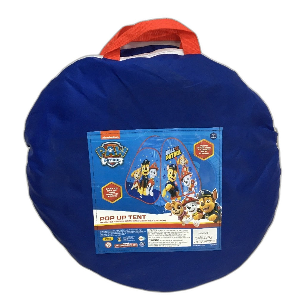 Nickelodeon Paw Patrol Blue Pop-Up Tent Kids Play Tent Playhouse With Carry Bag