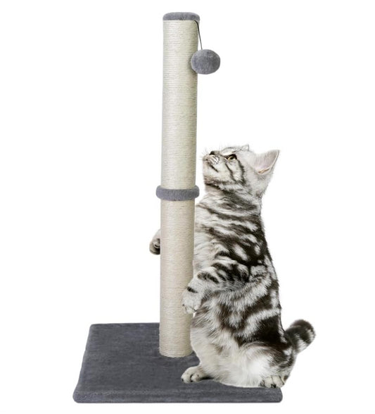 Tall Indoor Cat Scratcher Post Tower Heavy Base Natural Sisal Rope