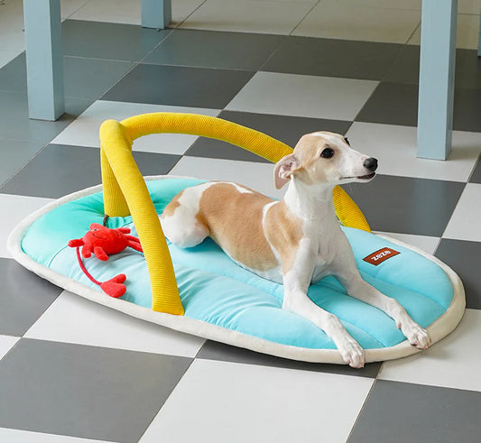 Zeze Flip-Flop Cooling Mat For Pets Cute Thong Dog Refreshing Bed With Crab Toy