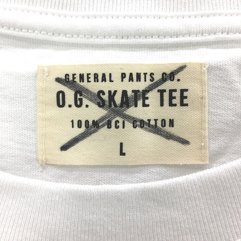 General Pants Co White 100% Cotton O.G. Skate Classic Tee Mens Size Large