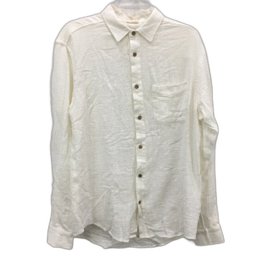 Insight Long Sleeve Cream Button Up Cotton Casual Shirt Mens Size S/M