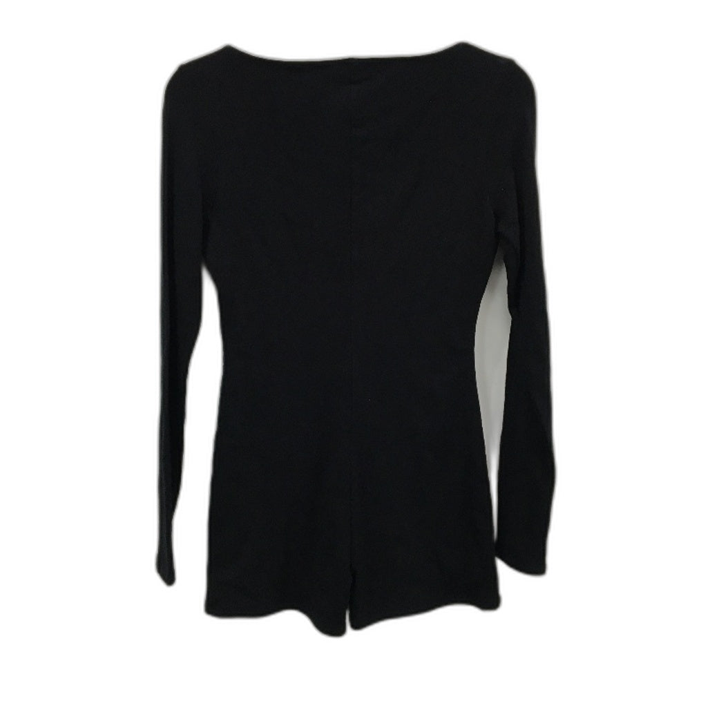 Alice In The Eve Black Soft Long Sleeve Playsuit Tie Front Ladies Size Medium