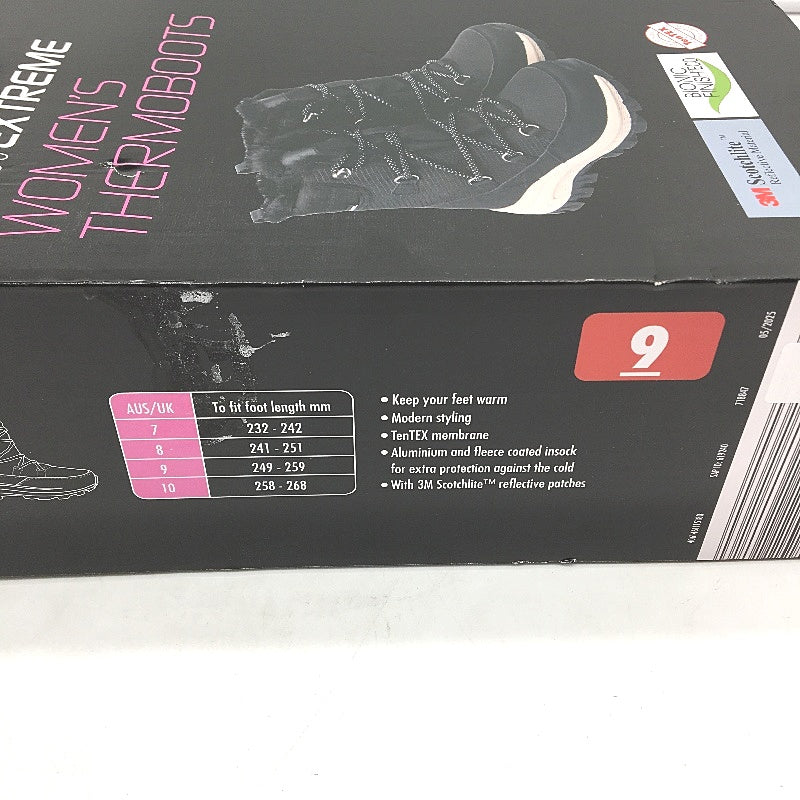 Crane Snow Extreme Thermoboots Warm Boots Fleece Lined Black Womens Size 9 NEW