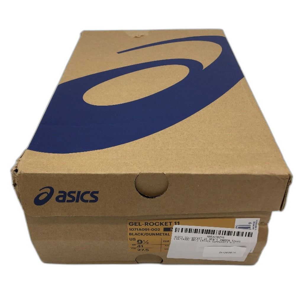 Asics Black Gunmetal Gel-Rocket Non Mark Sneakers Mens Size US 9.5 EUR 43.5 NEW