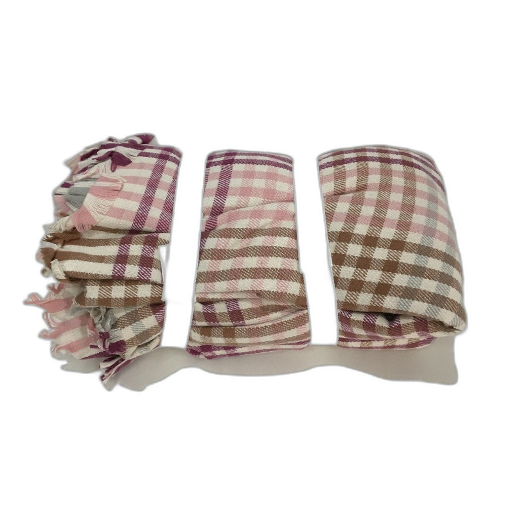 Kirkton House Multicoloured Check Soft Cotton Lightweight Throw Blanket NEW