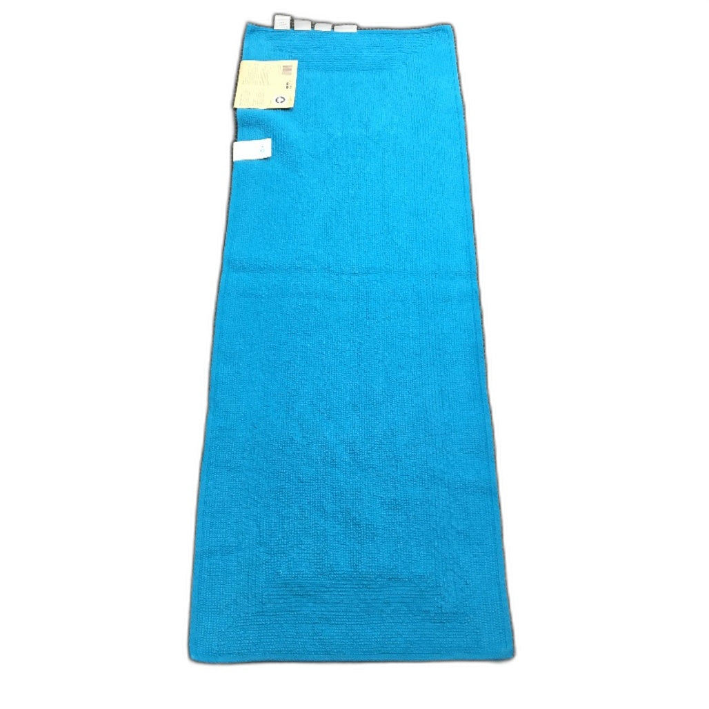 Organics By Kirkton House Cotton Ocean Teal Blue Bath Runner Mat 50 x 140cm NEW