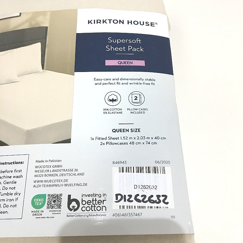 Kirkton House Cream Supersoft Jersey Style Cotton Fitted Sheet Pack QUEEN NEW