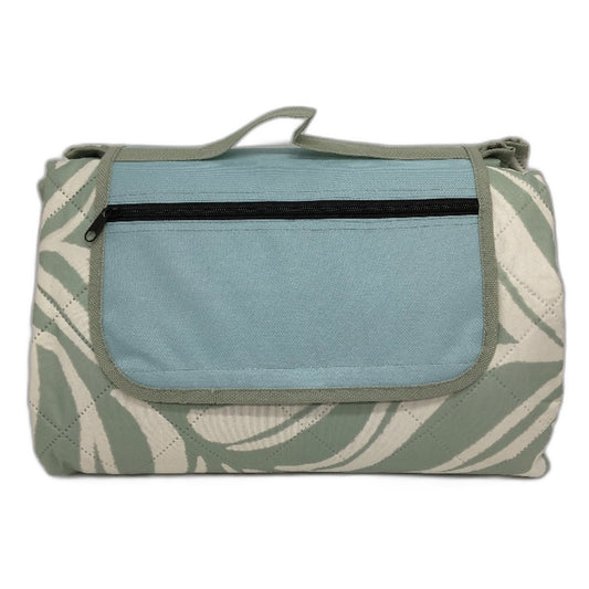 Foldable Green Leaf Pattern Water Resistant Backing Beach Picnic Mat 200cm NEW
