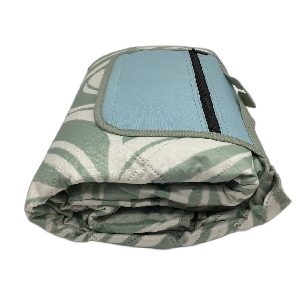 Foldable Green Leaf Pattern Water Resistant Backing Beach Picnic Mat 200cm NEW