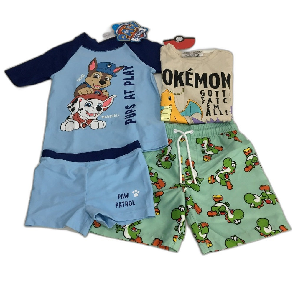 Pokemon Paw Patrol Mixed Character 13 Piece Clothing Pack Kids Boys Size 4 NEW