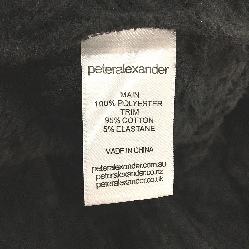 Peter Alexander Black Cotton Blend Jacquard Dressing Gown Robe Ladies Size M NEW