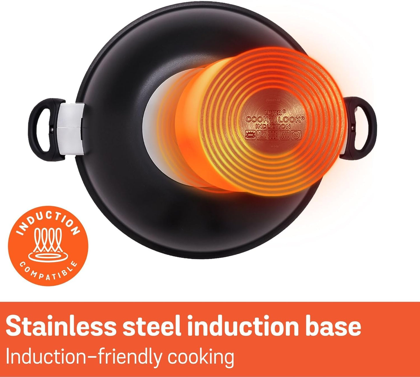 Meyer Cook n Look 36cm Non Stick Covered Induction Compatible Chinese Wok NEW