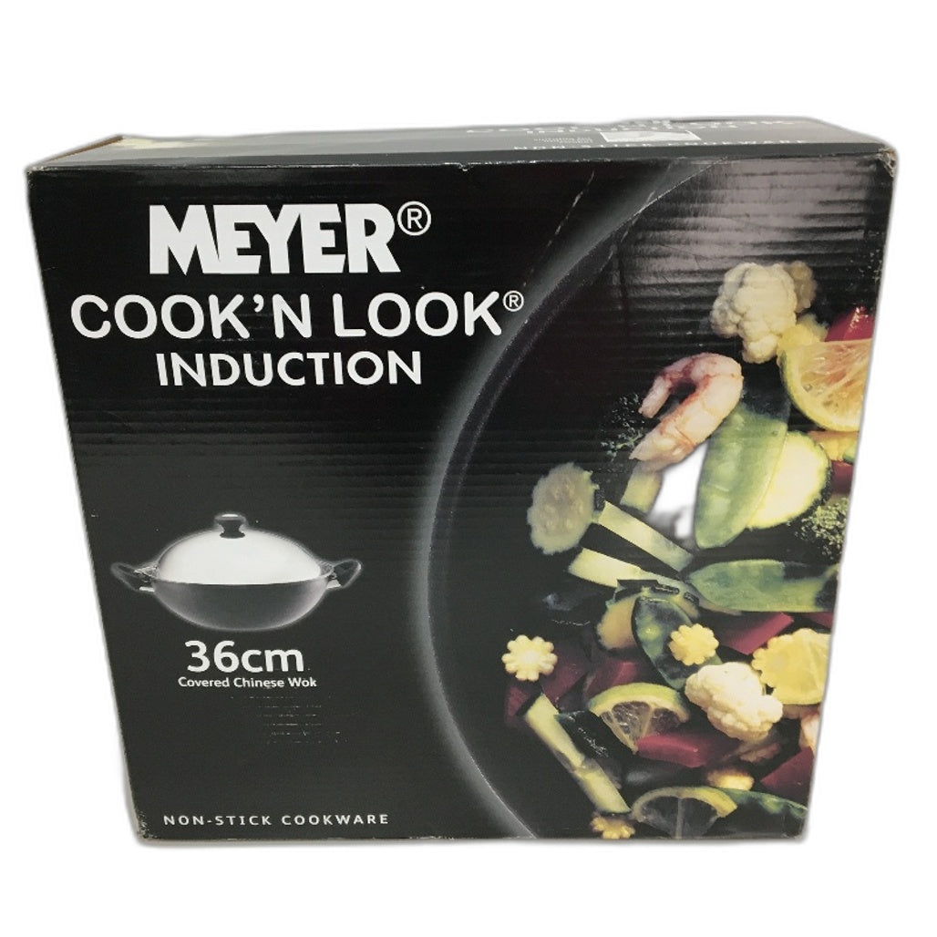 Meyer Cook n Look 36cm Non Stick Covered Induction Compatible Chinese Wok NEW
