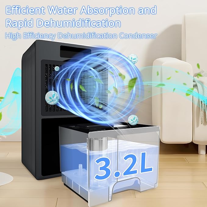 3200mL 8-16H Timer Low Noise 360 Airglow Auto Shut Off Dehumidifier NEW