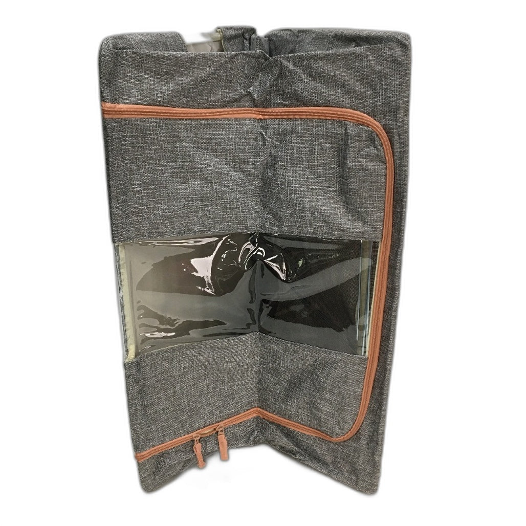 2 Pack 100L Textured Linen Foldable Clothes Steel Frame Storage Bins in Grey NEW