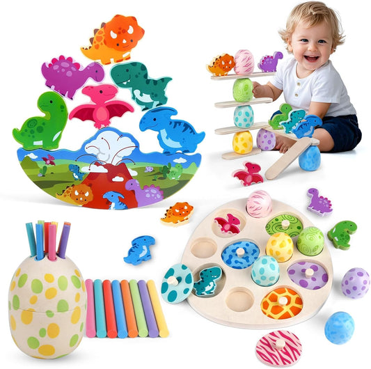 45 Piece Dinosaur Family Montessori Sensory Learning Play Toddler Toys NEW