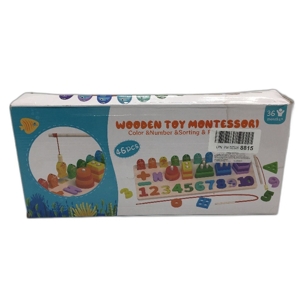 46pcs Wooden Magnetic Fish Montessori Stack and Sort Toy Ages 36 Months Plus NEW