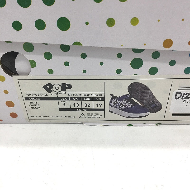 Pop by HEELYS Soccer Ball Pattern Navy Wheel Sneaker Boys Size EU 32 NEW