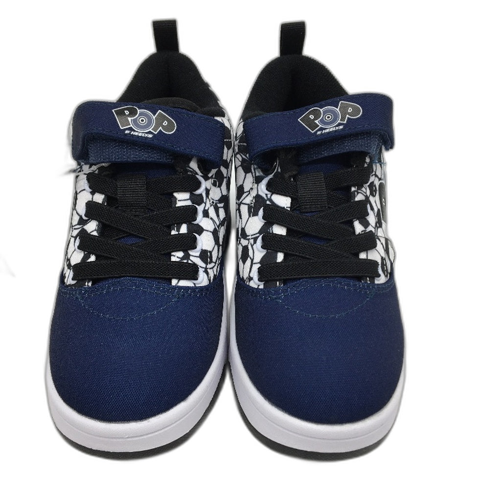 Pop by HEELYS Soccer Ball Pattern Navy Wheel Sneaker Boys Size EU 32 NEW