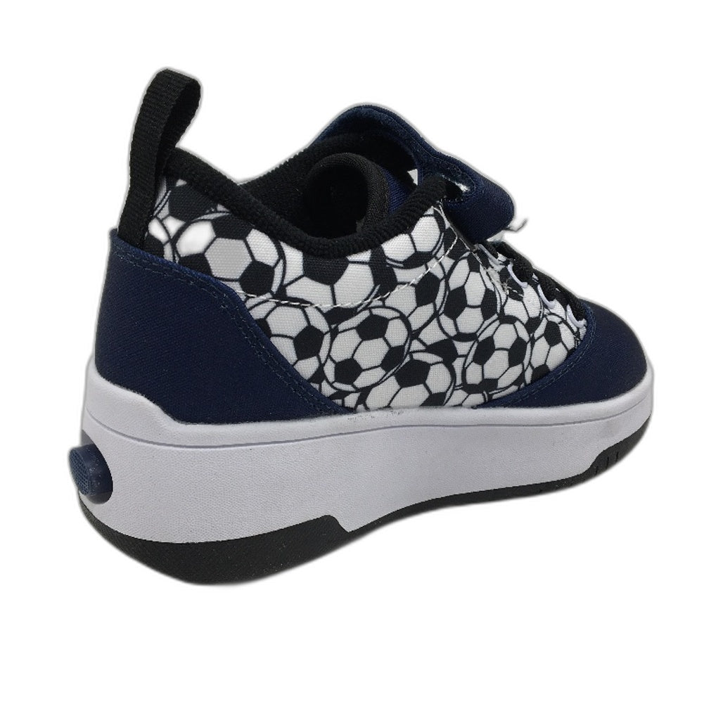 Pop by HEELYS Soccer Ball Pattern Navy Wheel Sneaker Boys Size EU 32 NEW