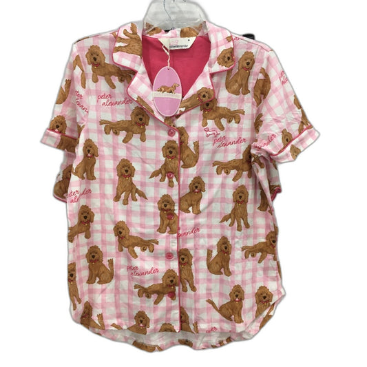 Peter Alexander Groodle Pink Check Shortie PJ Set Ladies Size Medium NEW