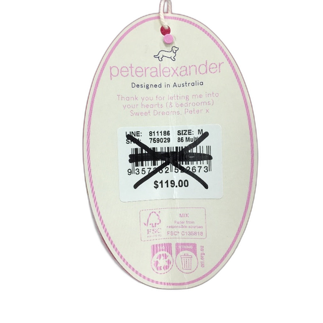 Peter Alexander Groodle Pink Check Shortie PJ Set Ladies Size Medium NEW