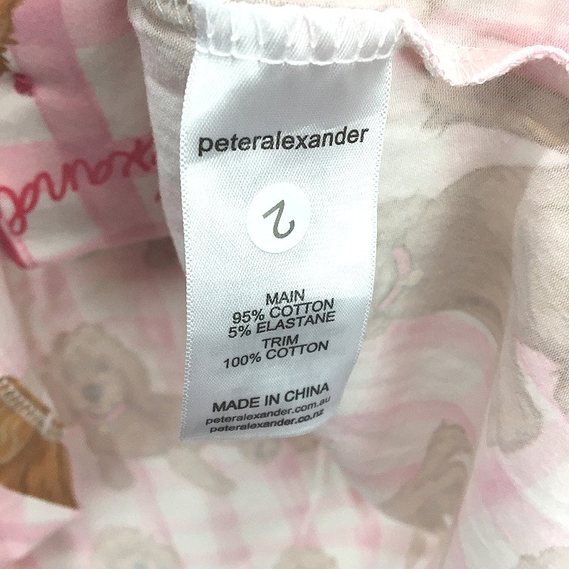 Peter Alexander Groodle Pink Check Shortie PJ Set Ladies Size Medium NEW
