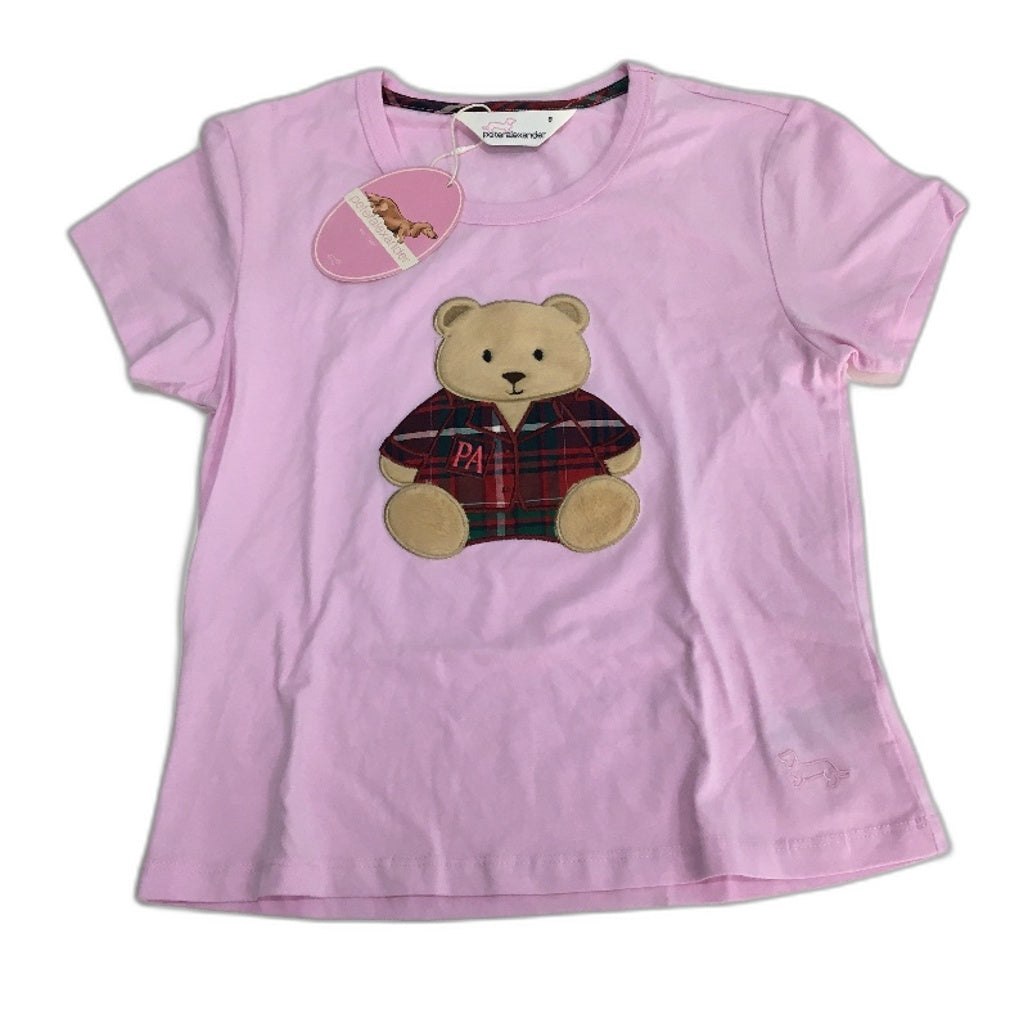 Peter Alexander Teddy Bear Pink Baby Tee Shirt Ladies Size Small NEW