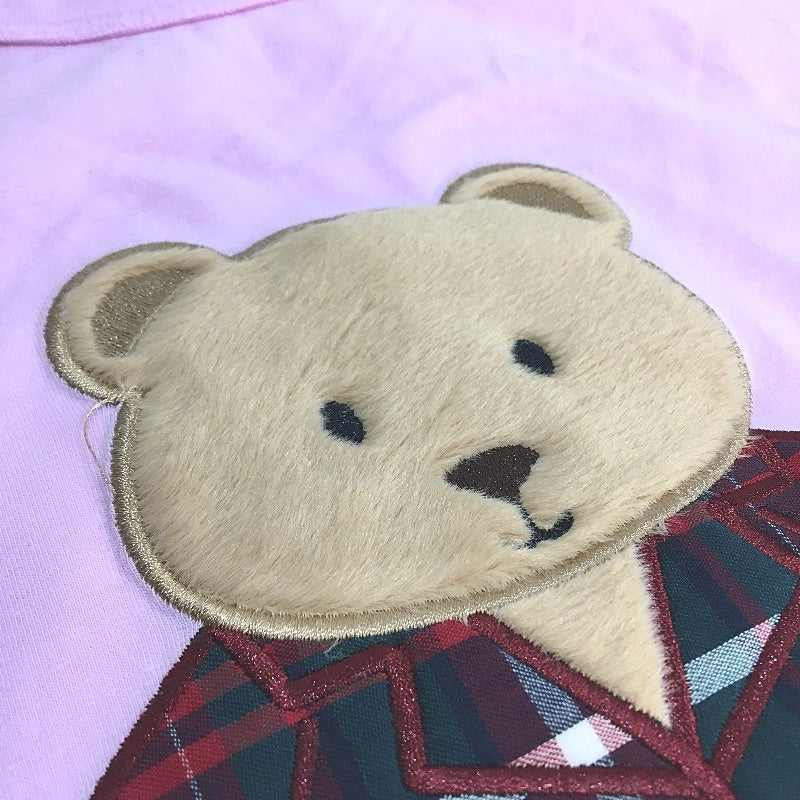 Peter Alexander Teddy Bear Pink Baby Tee Shirt Ladies Size Small NEW