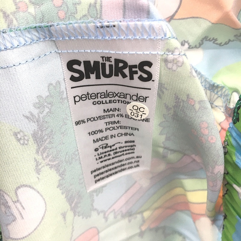 Peter Alexander The Smurfs Print Satin Shorts Junior Girls Size Youth 12 NEW