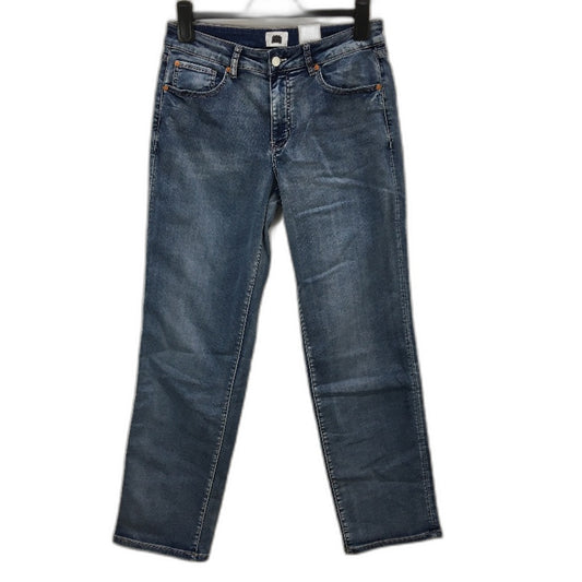 Just Jeans Amaze Knit Straight Mid Rise Denim Blue Jeans Ladies Size AU 12 NEW