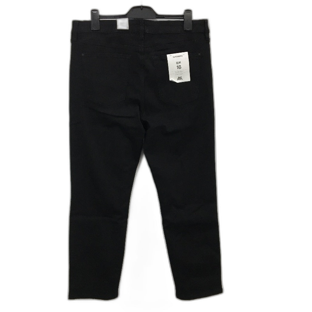 Just Jeans ReFormed Slim High Rise Black Denim Jeans Ladies Sz AU 16 Petite NEW