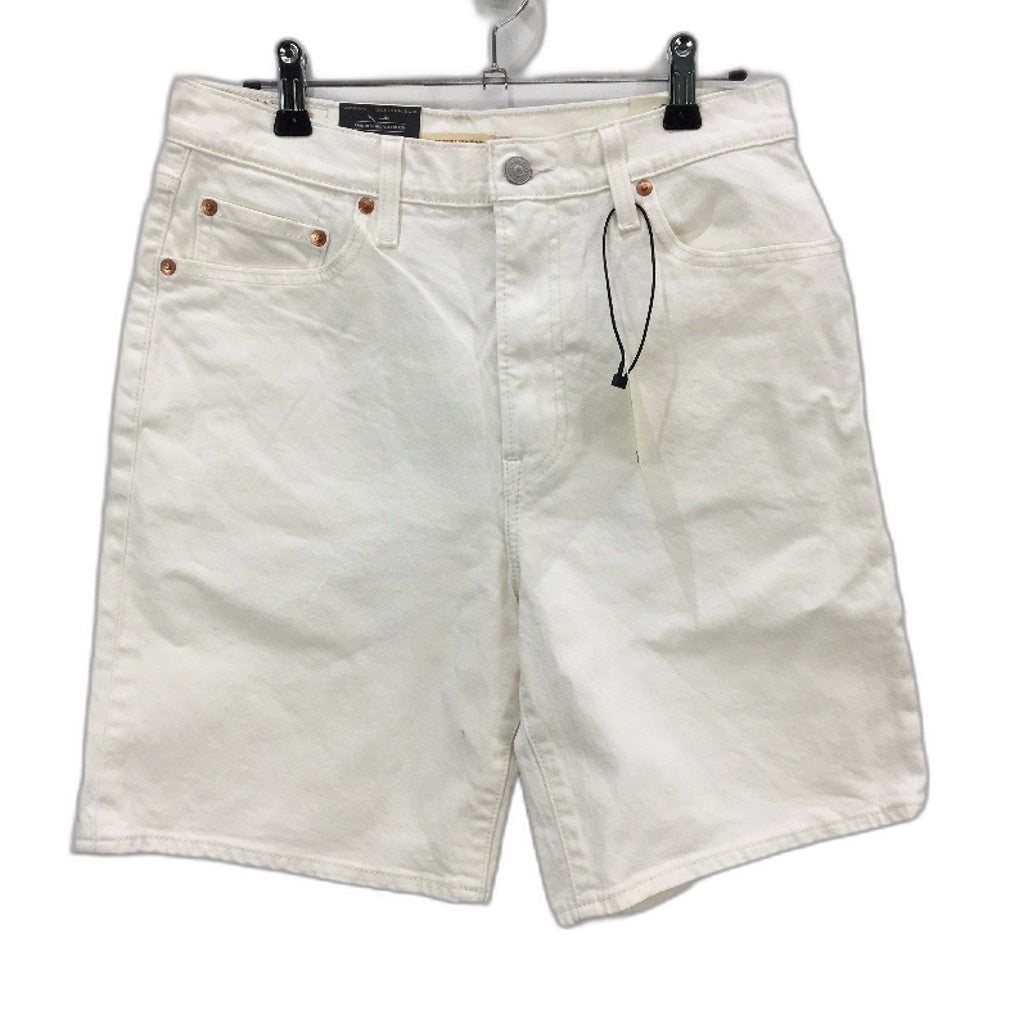 Levi's Ribcage Off White Cotton Stretch Bermuda Shorts Ladies Size 28 NEW