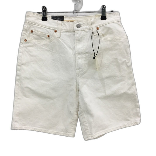 Levi's Ribcage Off White Cotton Stretch Bermuda Shorts Ladies Size 28 NEW