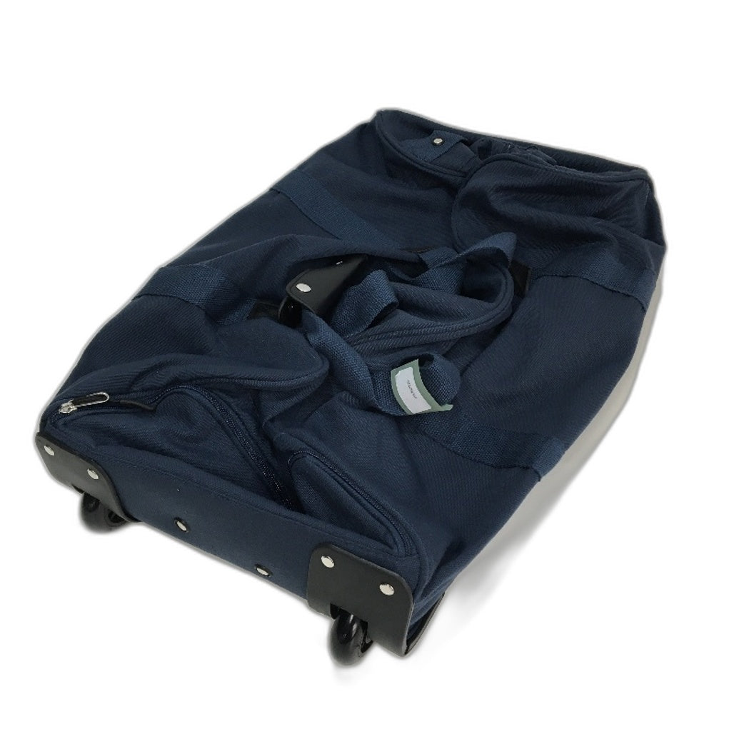 Skylite Navy Blue 52L Durable Canvas Fabric Twin Wheel Rolling Duffle Bag NEW