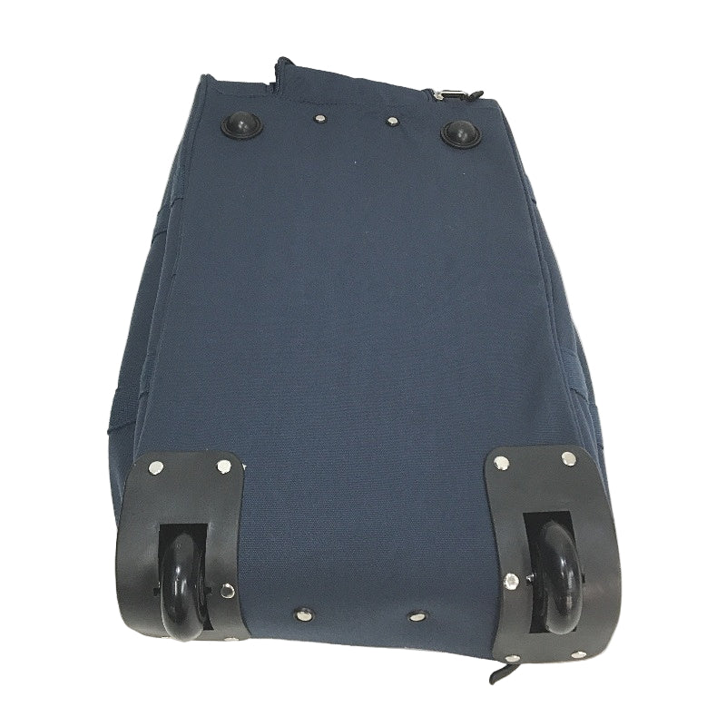 Skylite Navy Blue 52L Durable Canvas Fabric Twin Wheel Rolling Duffle Bag NEW