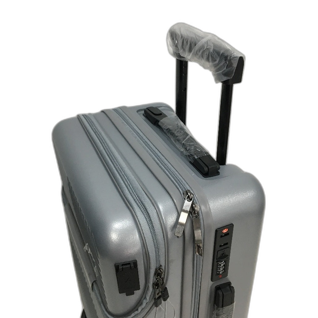 Travel 20" Silver Carry On Hardshell TSA Lockable Lightweight Suitcase NEW