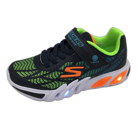 Skechers Light Up Flex-Glow Elite Vorlo Navy Green Kids Size US 3 UK 2 EU 35 NEW