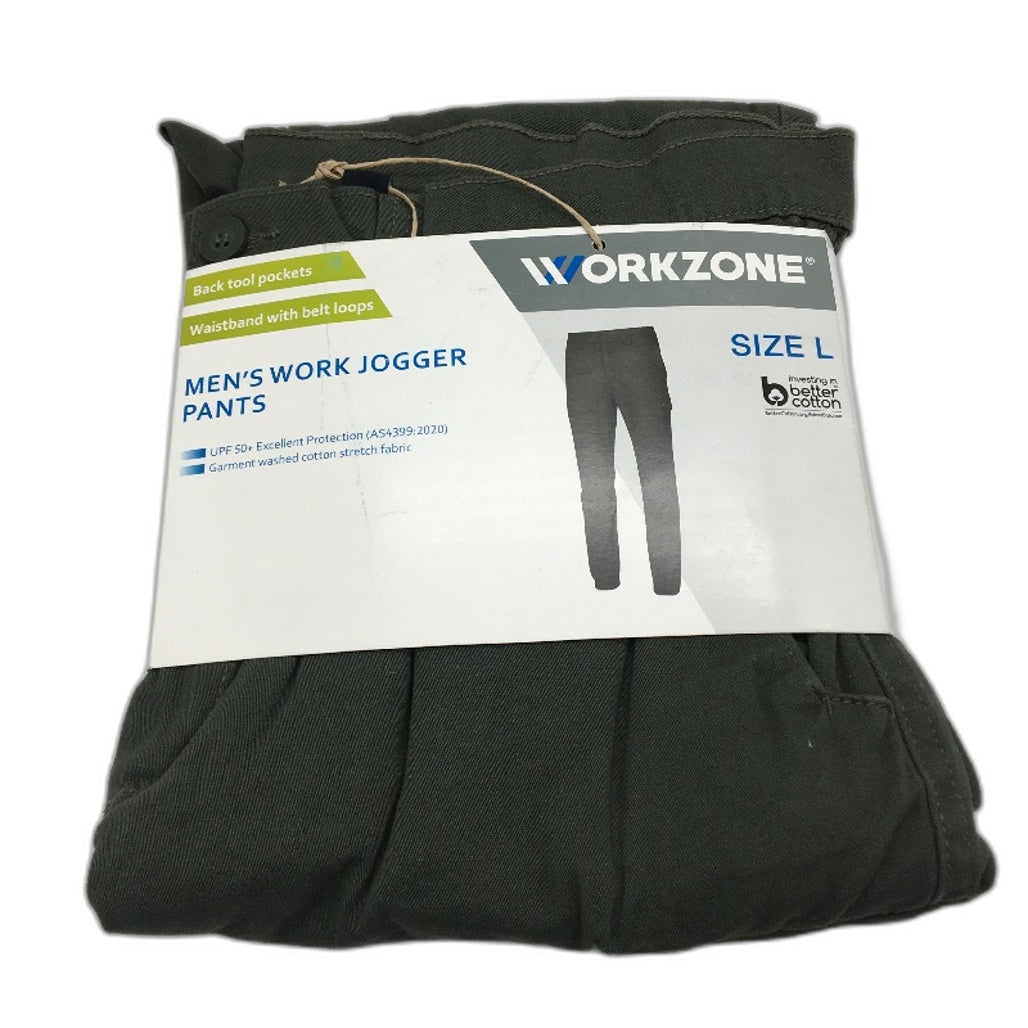 Workzone UPF50+ Green Tool Pocket Jogger Ankle Work Pants Mens Size L NEW