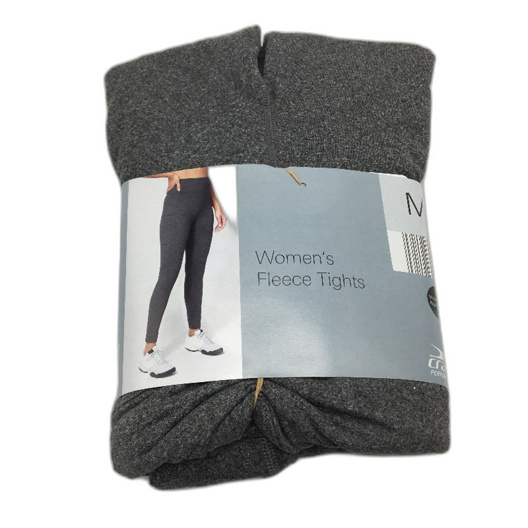Crane Performance Grey Marle Fitness Full Length Fleece Tights Size M NEW