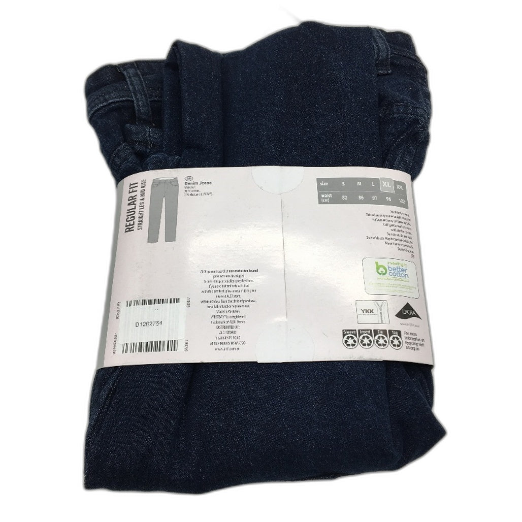 Westbay Regular Fit Straight Leg Mid Rise Mid Blue Denim Jeans Mens Size XL NEW