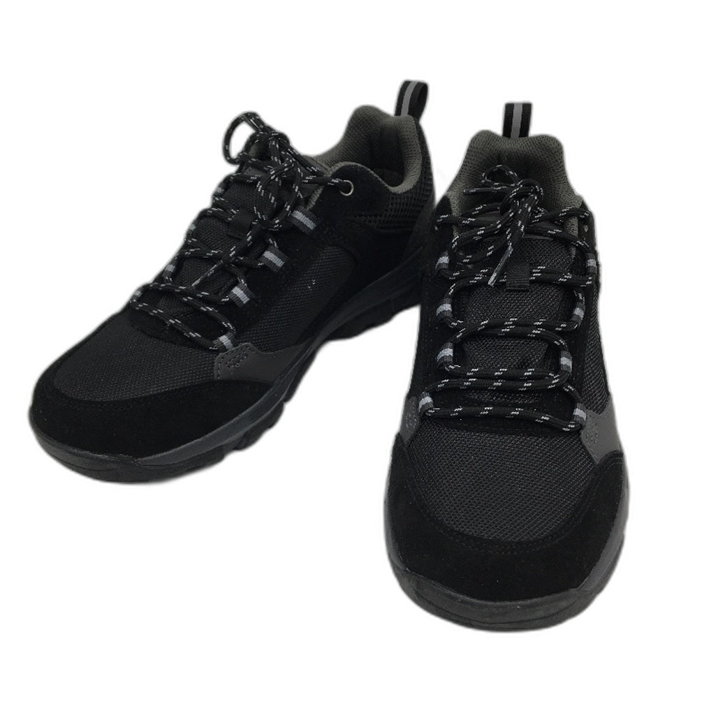 Crane Hiking Low Cut Leather Upper Lace Up Black Sneaker Shoes Mens Sze 8 NEW