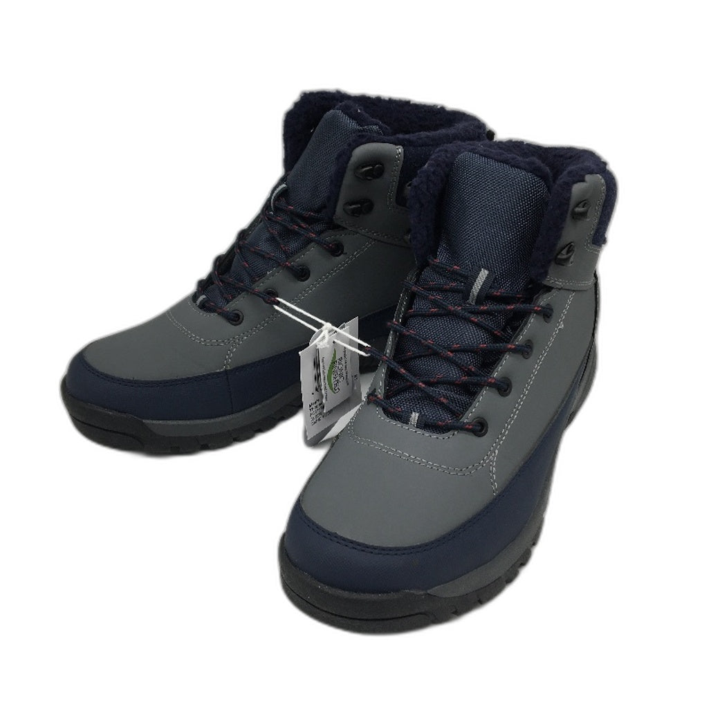 Crane Snow Extreme Thermoboots Fleece Lined Lace Up Grey Navy Mens Size 11 NEW