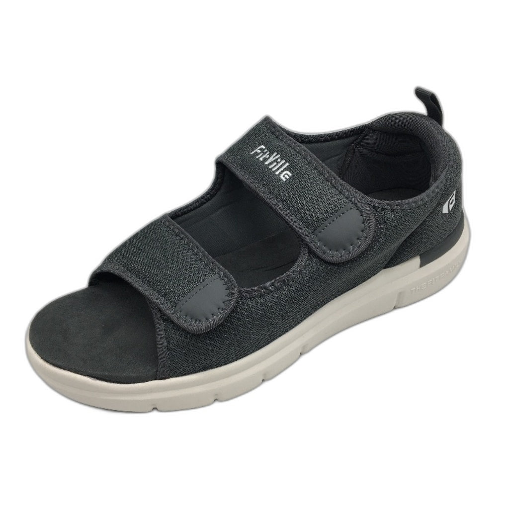 FitVille Steel Grey Easy Top Recovery Sandal V3 Mens Size US 14 WIDE EU 49 NEW