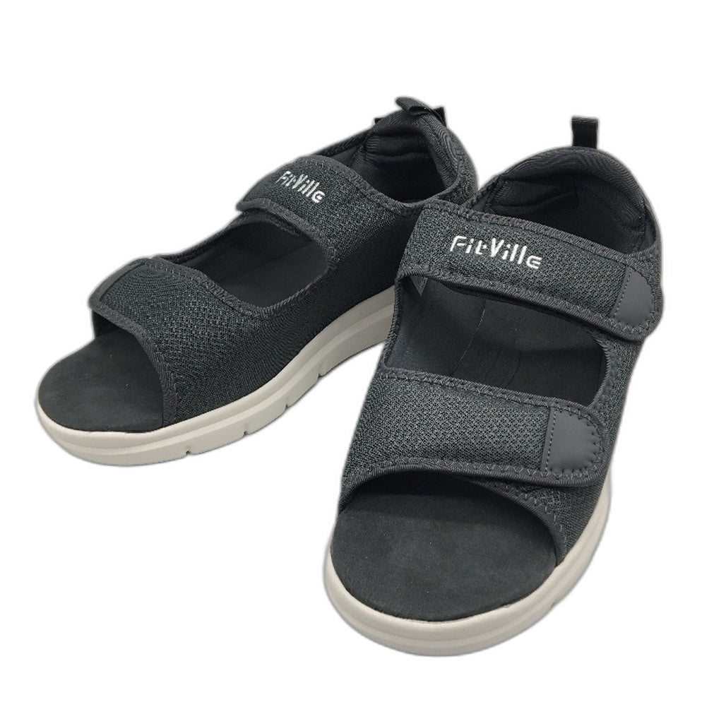 FitVille Steel Grey Easy Top Recovery Sandal V3 Mens Size US 14 WIDE EU 49 NEW