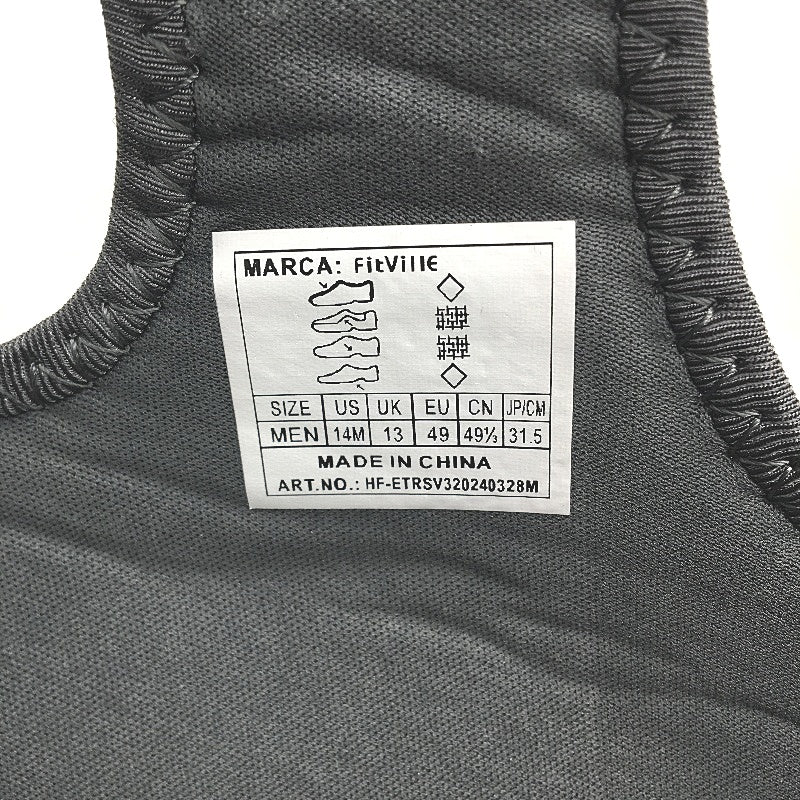 FitVille Steel Grey Easy Top Recovery Sandal V3 Mens Size US 14 WIDE EU 49 NEW