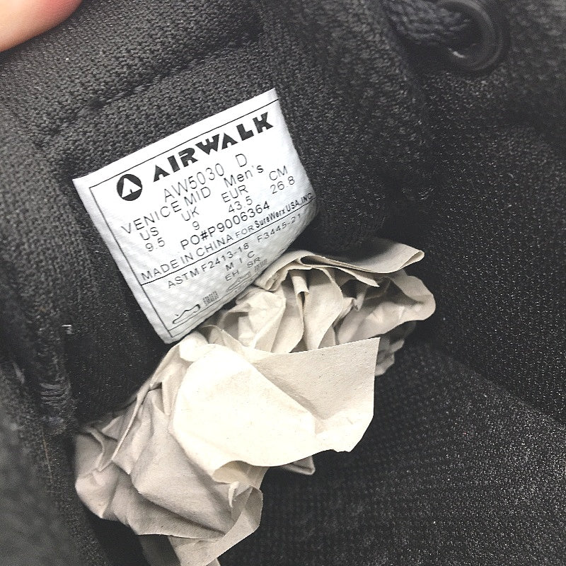 Airwalk Safety Composite Hard Toe Castlerock Canvas Work Shoe Mens Sz US 9.5 NEW